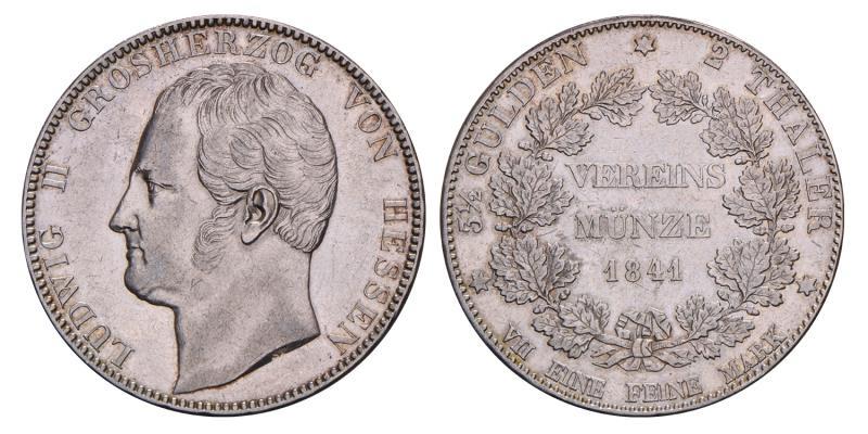 Germany. Hesse-Darmstadt. Ludwig II. 2 Thaler. 1841.
