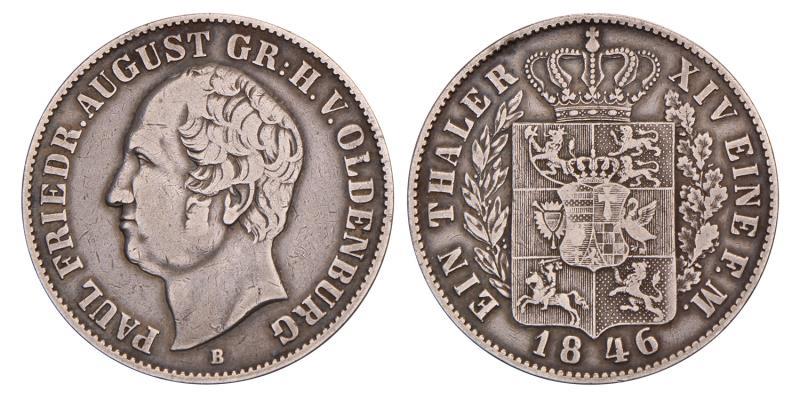 Germany. Oldenburg. Paul Friedrich August. Thaler. 1846.