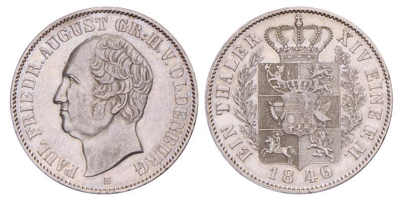 Germany. Oldenburg. Paul Friedrich August. Thaler. 1846 B.