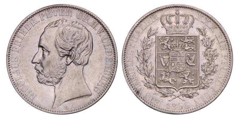 Germany. Oldenburg. Nicolaus Friedrich. Thaler. 1866 B.