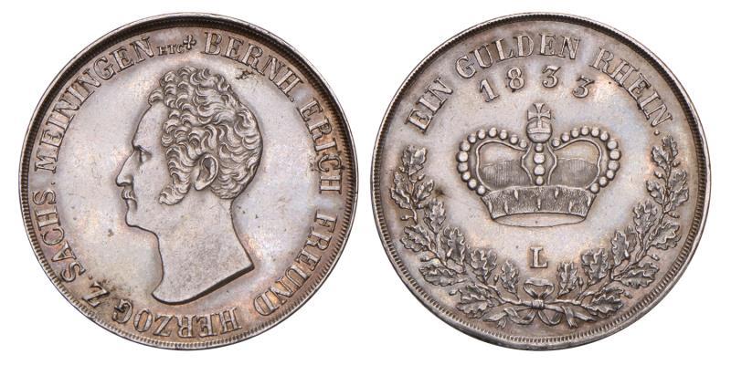 Germany. Saxe-Meiningen. Bernhard II Erich Freund. Gulden. 1833.