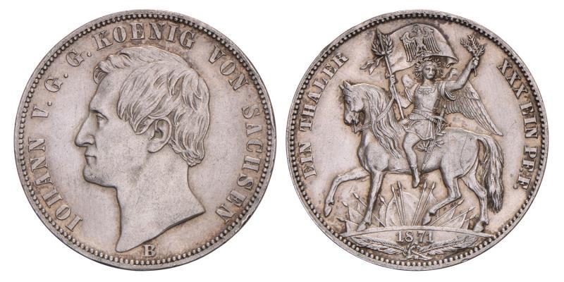 Germany. Saxony. Lohann. Thaler. 1871 B.