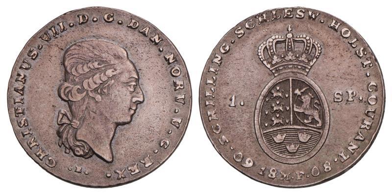 Germany. Schleswig-Holstein. Christian VII. Specie Daler. 1808.