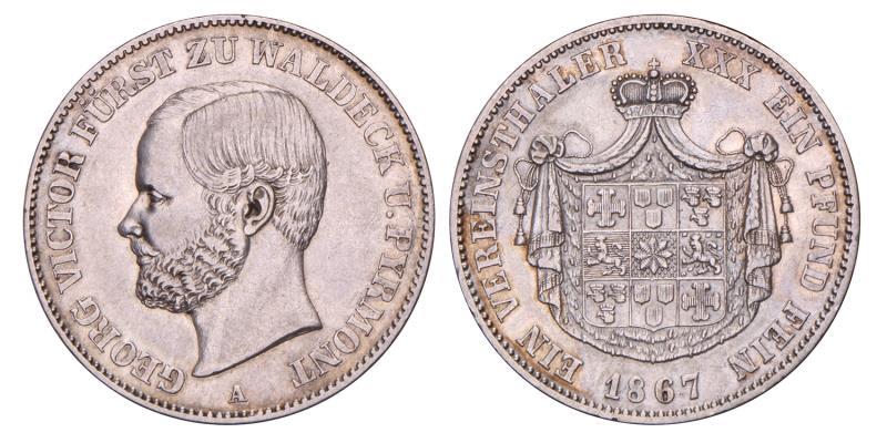 Germany. Waldeck-Pyrmont. Georg Victor. Thaler. 1867 A.