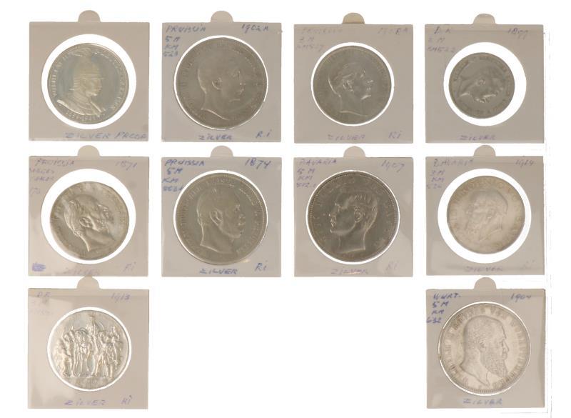Germany. Lot (10) 5 and 3 Reichsmark. Circa 1900.
