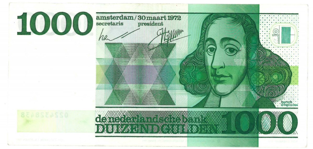 Nederland 1000 gulden bankbiljet Type 1972 Spinoza -Zeer Fraai