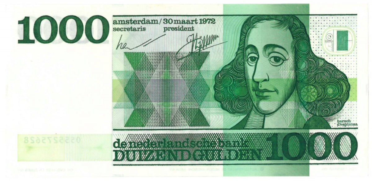 Nederland 1000 gulden bankbiljet Type 1972 Spinoza -Zeer Fraai