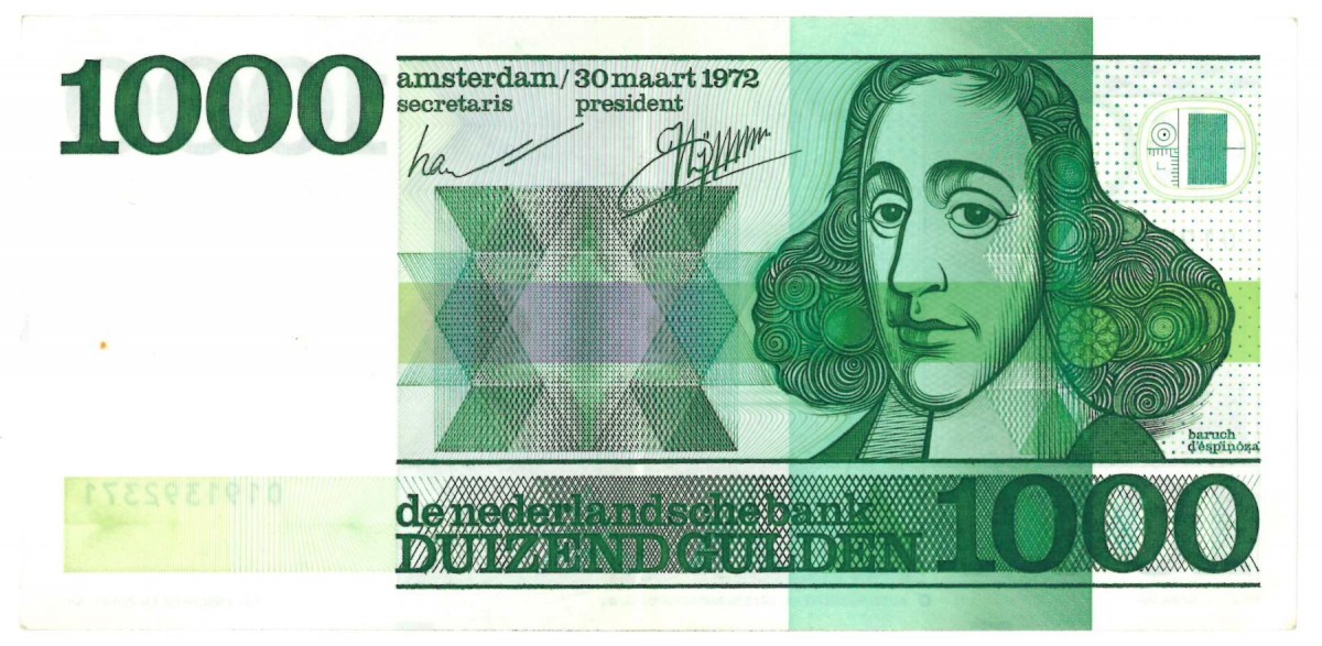 Nederland 1000 gulden bankbiljet Type 1972 Spinoza -Zeer Fraai