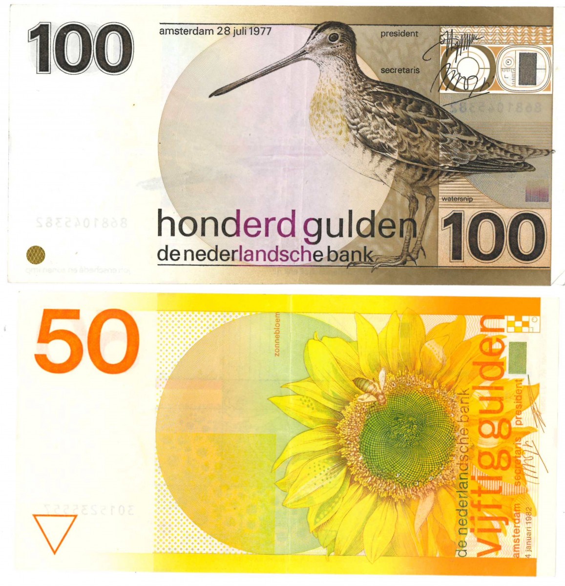 Nederland 50/100 gulden Bankbiljet Type 1977-1982 Zonnebloem/Snip - Zeer Fraai