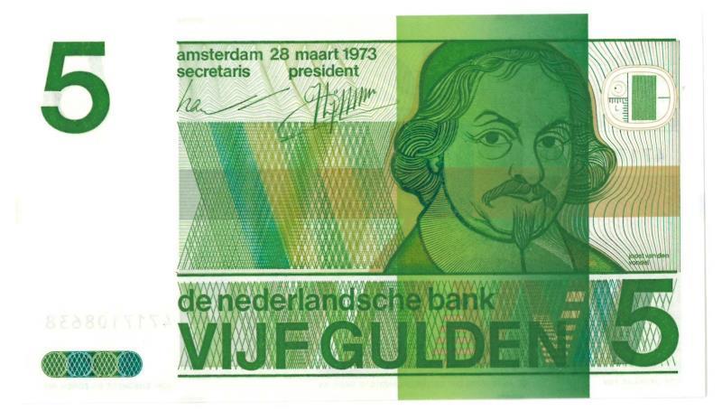 Nederland. 5 gulden. Bankbiljet. Type 1973. Vondel - UNC.