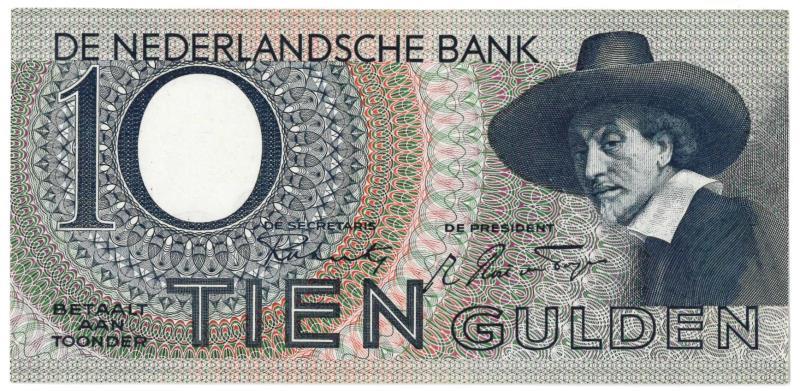 Nederland. 10 gulden. Bankbiljet. Type 1944. Staalmeester - Nagenoeg UNC.