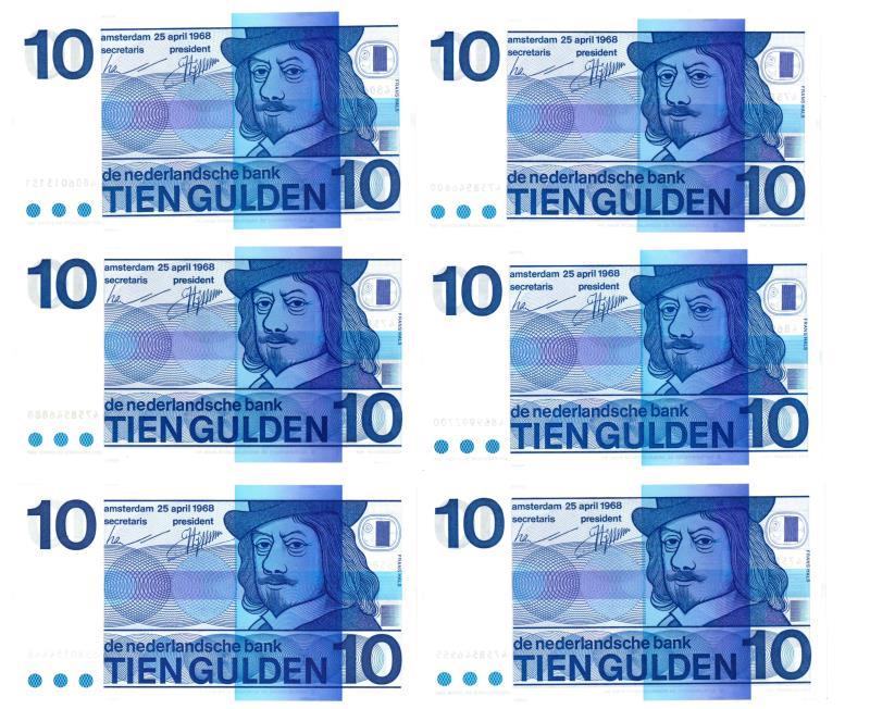 Nederland. 10 gulden. Bankbiljet. Type 1968. Frans Hals - UNC.