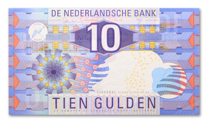 Nederland. 10 gulden. Bankbiljet. Type 1997. IJsvogel - Prachtig.