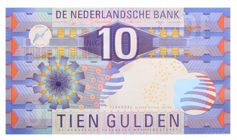 Nederland. 10 gulden. Bankbiljet. Type 1997. IJsvogel - UNC.