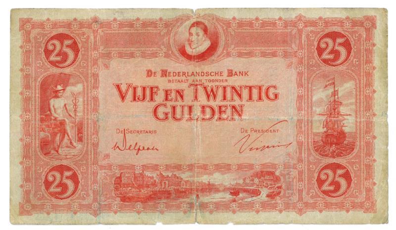 Nederland. 25 gulden. Bankbiljet. Type 1929. Willem van Oranje - Fraai -.