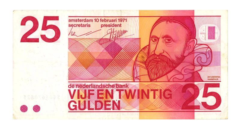 Nederland. 25 gulden. Bankbiljet. Type 1971. Sweelinck - Fraai.