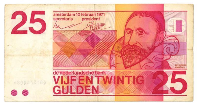 Nederland. 25 gulden. Bankbiljet. Type 1971. Sweelinck - Fraai.