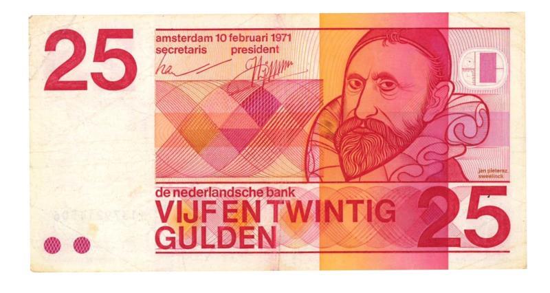 Nederland. 25 gulden. Bankbiljet. Type 1971. Sweelinck - Fraai.