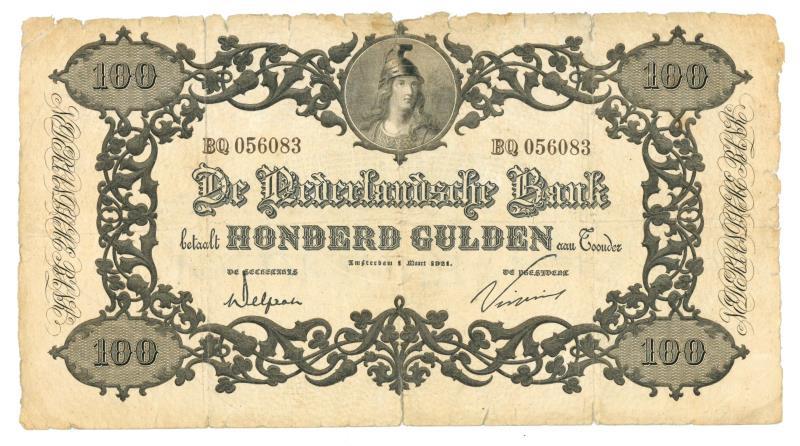 Nederland. 100 gulden. Bankbiljet. Type 1860. - Fraai +.