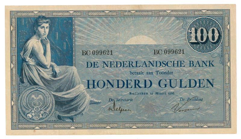 Nederland. 100 gulden. Bankbiljet. Type 1926. Grietje Seel - Zeer Fraai / Prachtig.