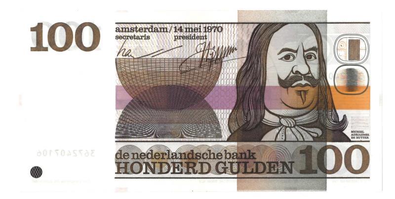 Nederland. 100 gulden. Bankbiljet. Type 1970. De Ruyter - Nagenoeg UNC.