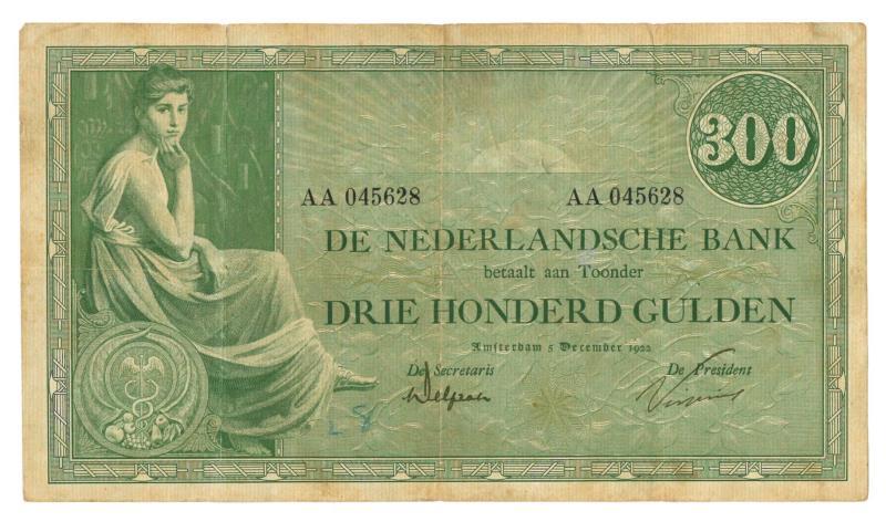 Nederland. 300 gulden. Bankbiljet. Type 1921. Grietje Seel - Zeer Fraai -.