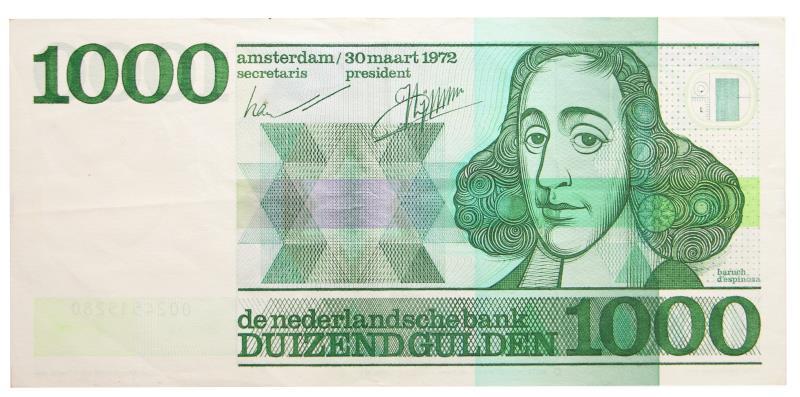Nederland. 1000 gulden. Bankbiljet. Type 1972. Spinoza - Zeer Fraai / Prachtig.