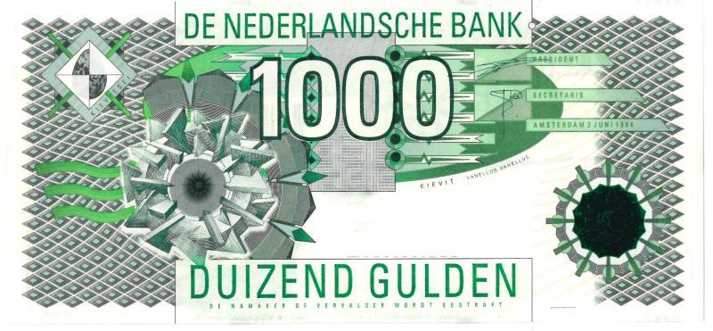 Nederland. 1000 gulden. Bankbiljet. Type 1994. Kievit - UNC.