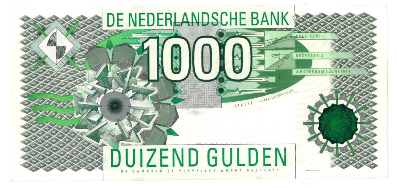 Nederland. 1000 gulden. Bankbiljet. Type 1994. Kievit - Nagenoeg UNC.