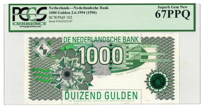 Nederland. 1000 gulden. Bankbiljet. Type 1994. Kievit - UNC.