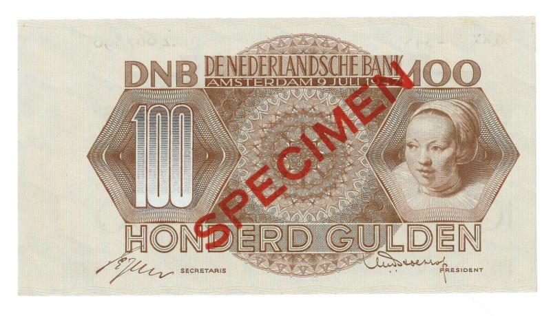 Nederland. 100 gulden. Bankbiljet. Type 1947. Adriaentje Hollaer - UNC.