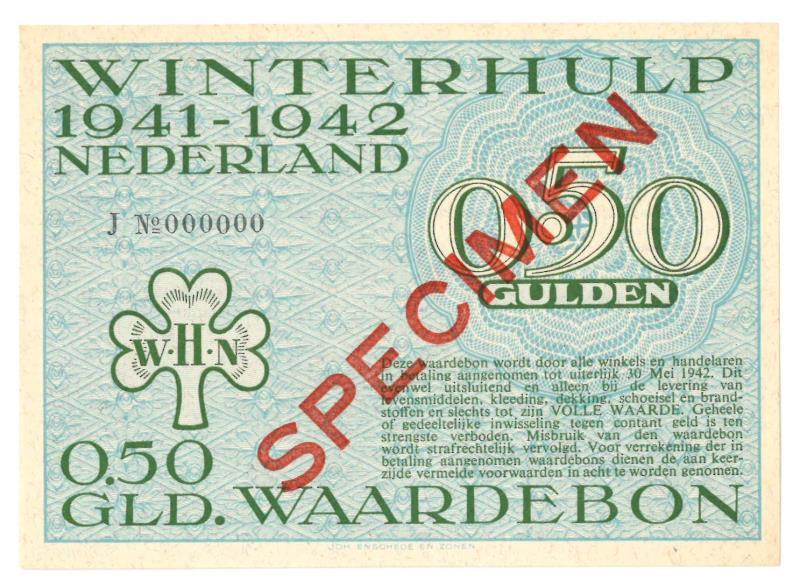 Nederland. ½ gulden. Winterhulp. Type 1941-1942. - UNC.