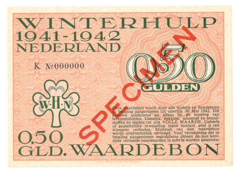 Nederland. ½ gulden. Winterhulp. Type 1941-1942. - UNC.
