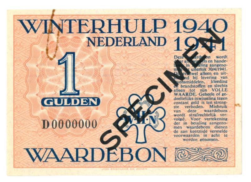 Nederland. 1 gulden. Winterhulp. Type 1940-1941. - UNC.