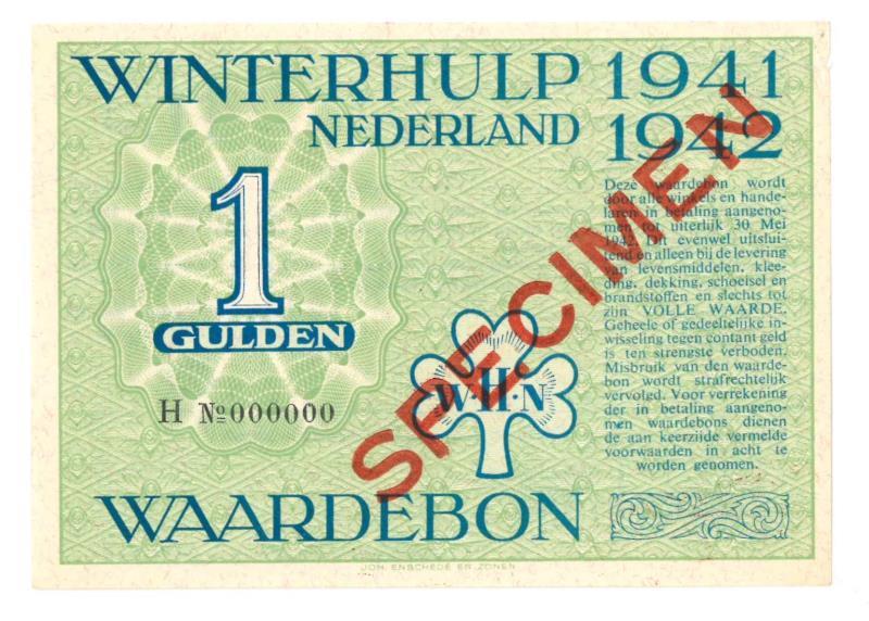 Nederland. 1 gulden. Winterhulp. Type 1941-1942. - UNC.