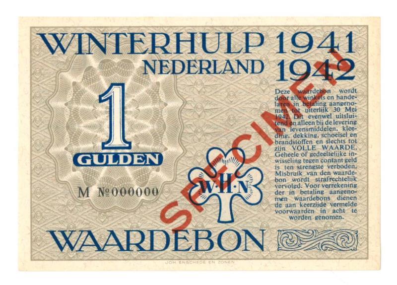 Nederland. 1 gulden. Winterhulp. Type 1941-1942. - UNC.