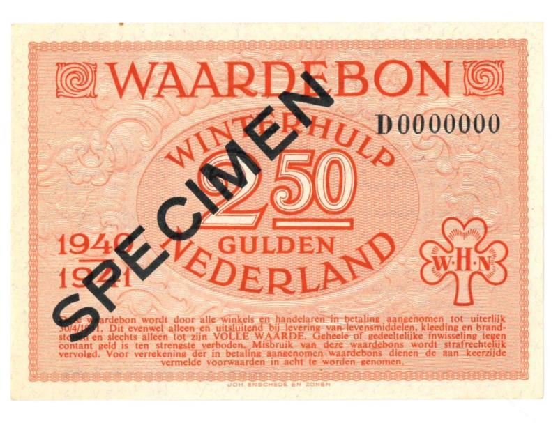 Nederland. 2½ gulden. Winterhulp. Type 1940-1941. - UNC.