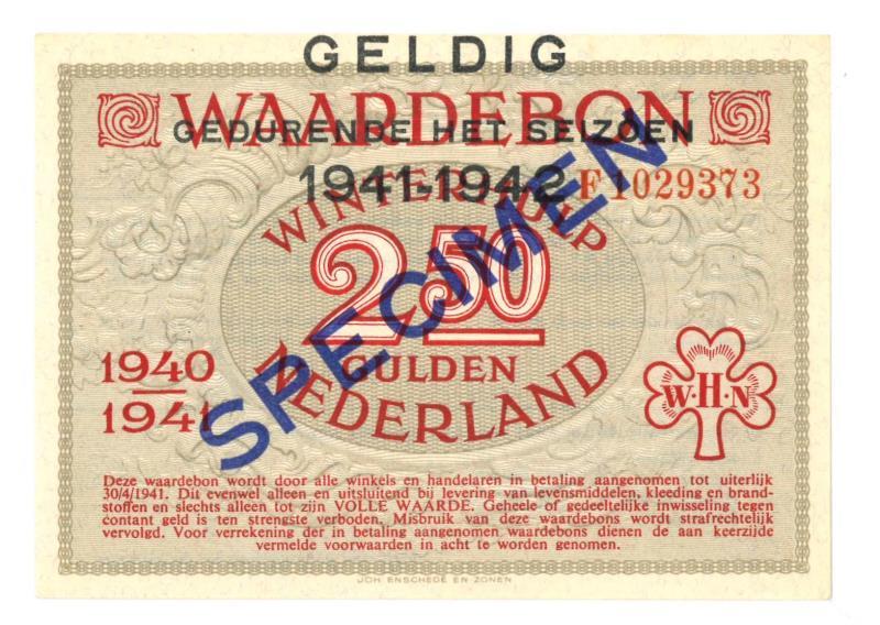 Nederland. 2½ gulden. Winterhulp. Type 1940-1941. - UNC.