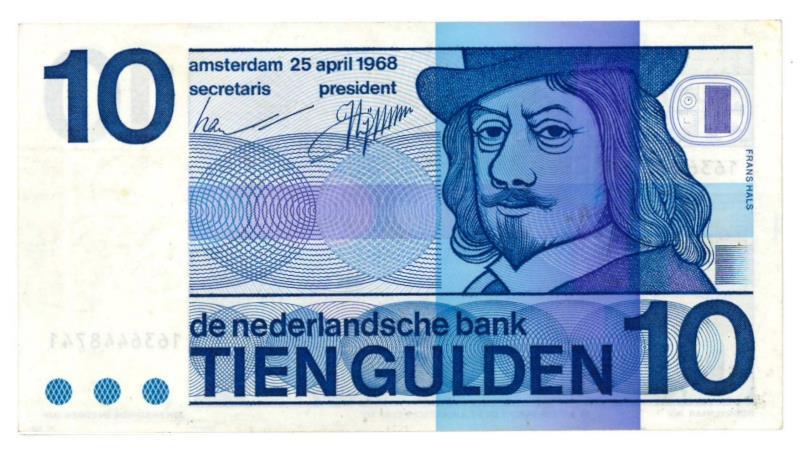 Nederland. 10 gulden. Bankbiljet. Type 1968. Frans Hals - Prachtig.