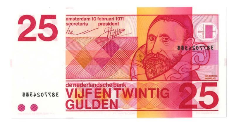 Nederland. 25 gulden. Bankbiljet. Type 1971. Sweelinck - UNC.
