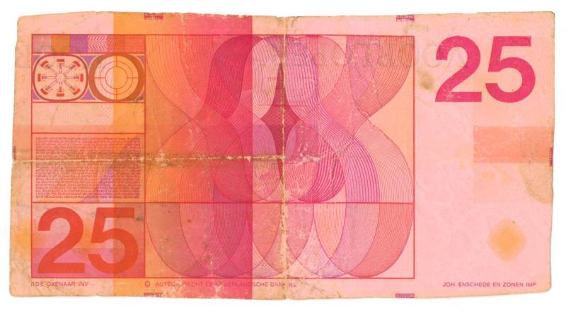 Nederland. 25 gulden. Proefdruk/misdruk. Type 1971. - Fraai.