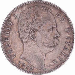 Italy. Umberto I. 5 lire. 1879 R.