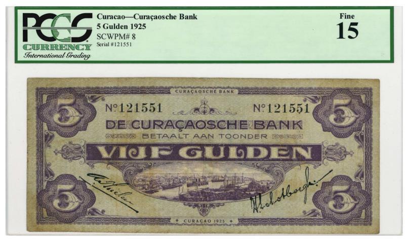 Curaçao. 5 gulden. Bankbiljet. Type 1925. - Zeer Fraai.