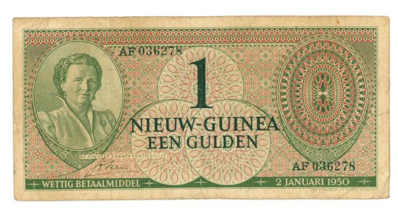 Nieuw-Guinea. 1 gulden. Bankbiljet. Type 1950. - Fraai +.