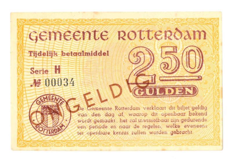 Nederland. 2½ gulden. Noodgeld. Type 1940. Rotterdam - UNC.