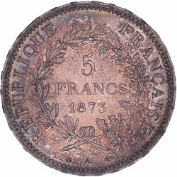 France, Third Republic. 5 Francs. 1873 A.