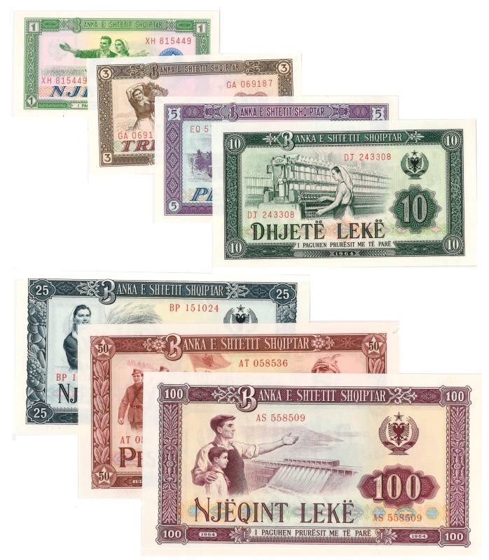 Albania. Lekë. Bankbiljet. 1964. - UNC.