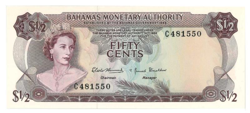 Bahamas. Dollars. Bankbiljet. 1968. - UNC.