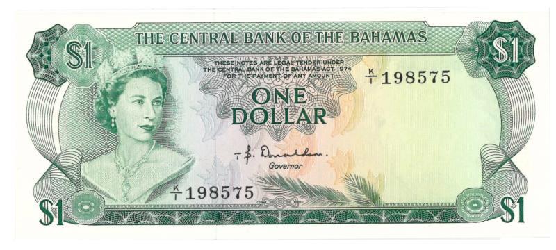 Bahamas. Dollars. Bankbiljet. 1974. - UNC.