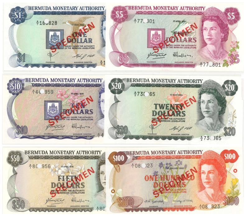 Bermuda. Dollars. Bankbiljet. 1974-1984. - UNC.